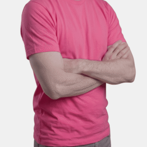 Camiseta fucsia de hombre personalizada Fruit of the Loom en algodón de manga corta.