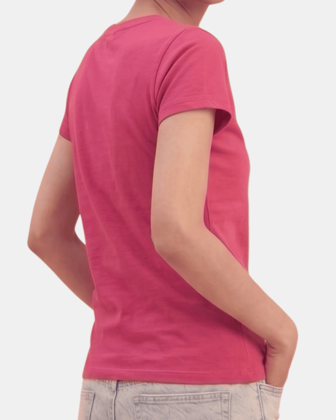 Camiseta rosa fucsia mujer personalizada Fruit of the Loom