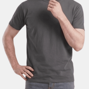 Camiseta gris grafito de hombre personalizada Fruit of the Loom en algodón de manga corta.