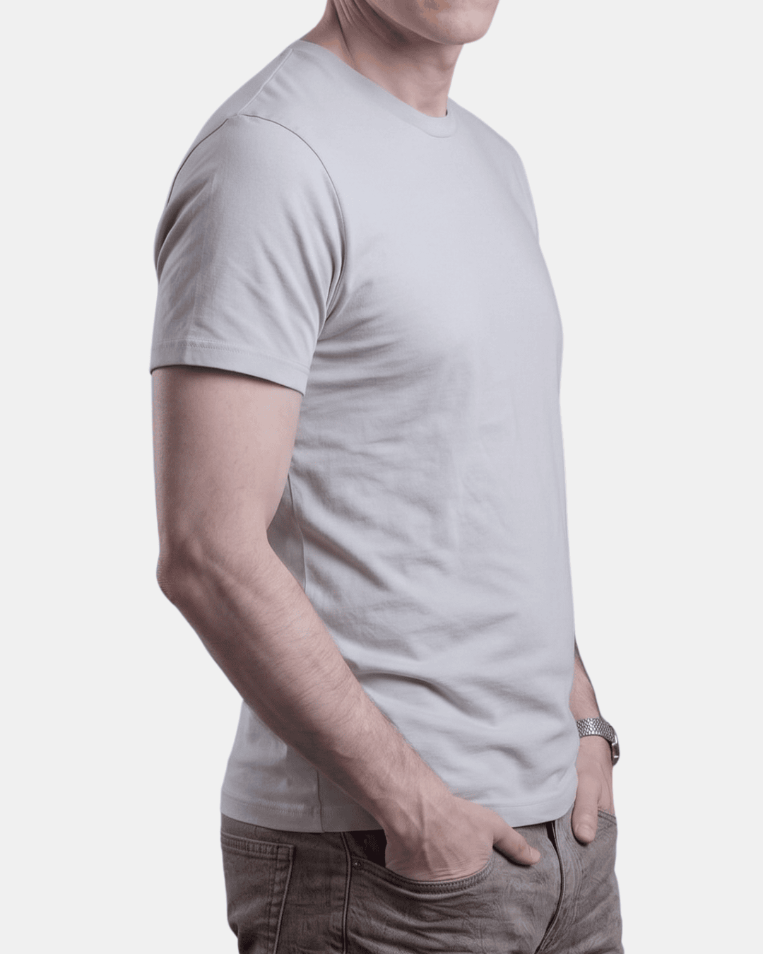Camiseta gris de hombre personalizada Fruit of the Loom en algodón de manga corta.