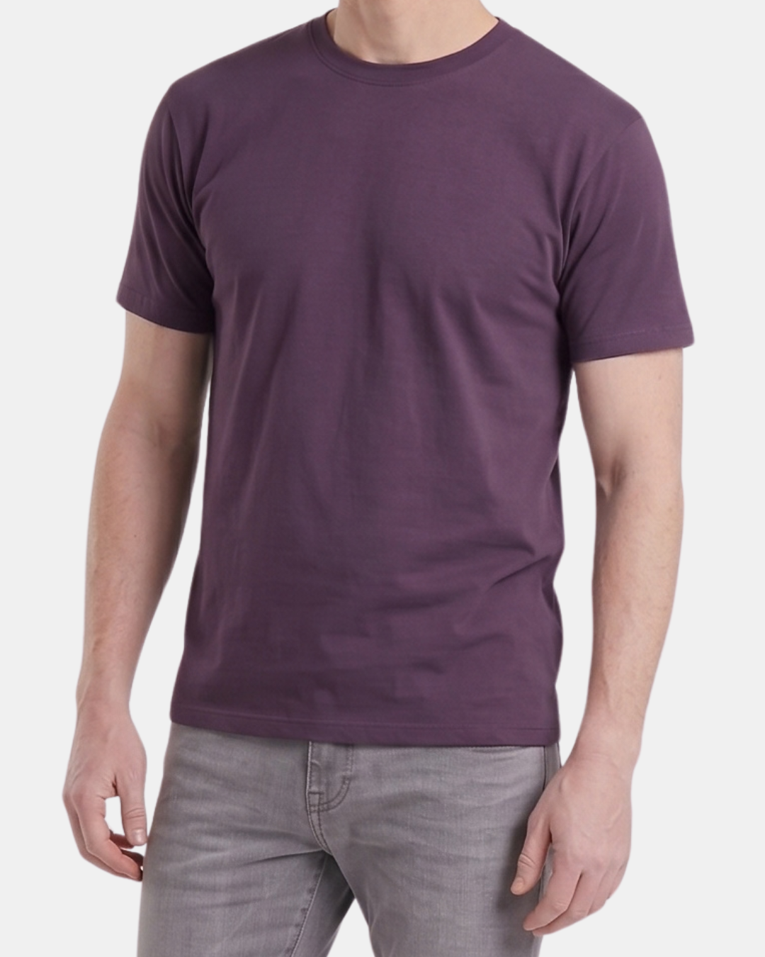 Camiseta morado de hombre personalizada Fruit of the Loom en algodón de manga corta.