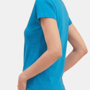 Camiseta azul celeste de mujer personalizada Fruit of the Loom en algodón de manga corta.