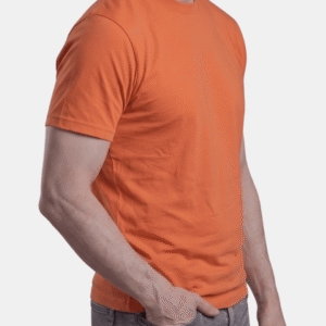 Camiseta naranja de hombre personalizada Fruit of the Loom en algodón de manga corta.