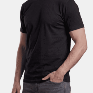 Camiseta negra de hombre personalizada Fruit of the Loom en algodón de manga corta.
