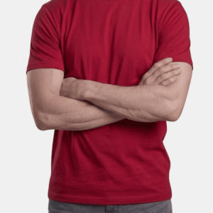 Camiseta roja de hombre personalizada Fruit of the Loom en algodón de manga corta.