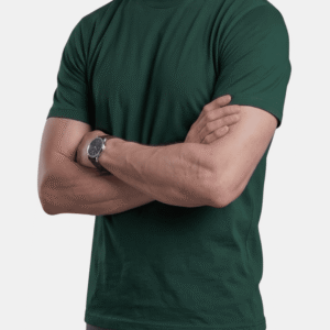 Camiseta verde botella de hombre personalizada Fruit of the Loom en algodón de manga corta.