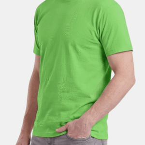 Camiseta verde lima de hombre personalizada Fruit of the Loom en algodón de manga corta.