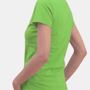Camiseta verde lima de mujer personalizada Fruit of the Loom en algodón de manga corta.
