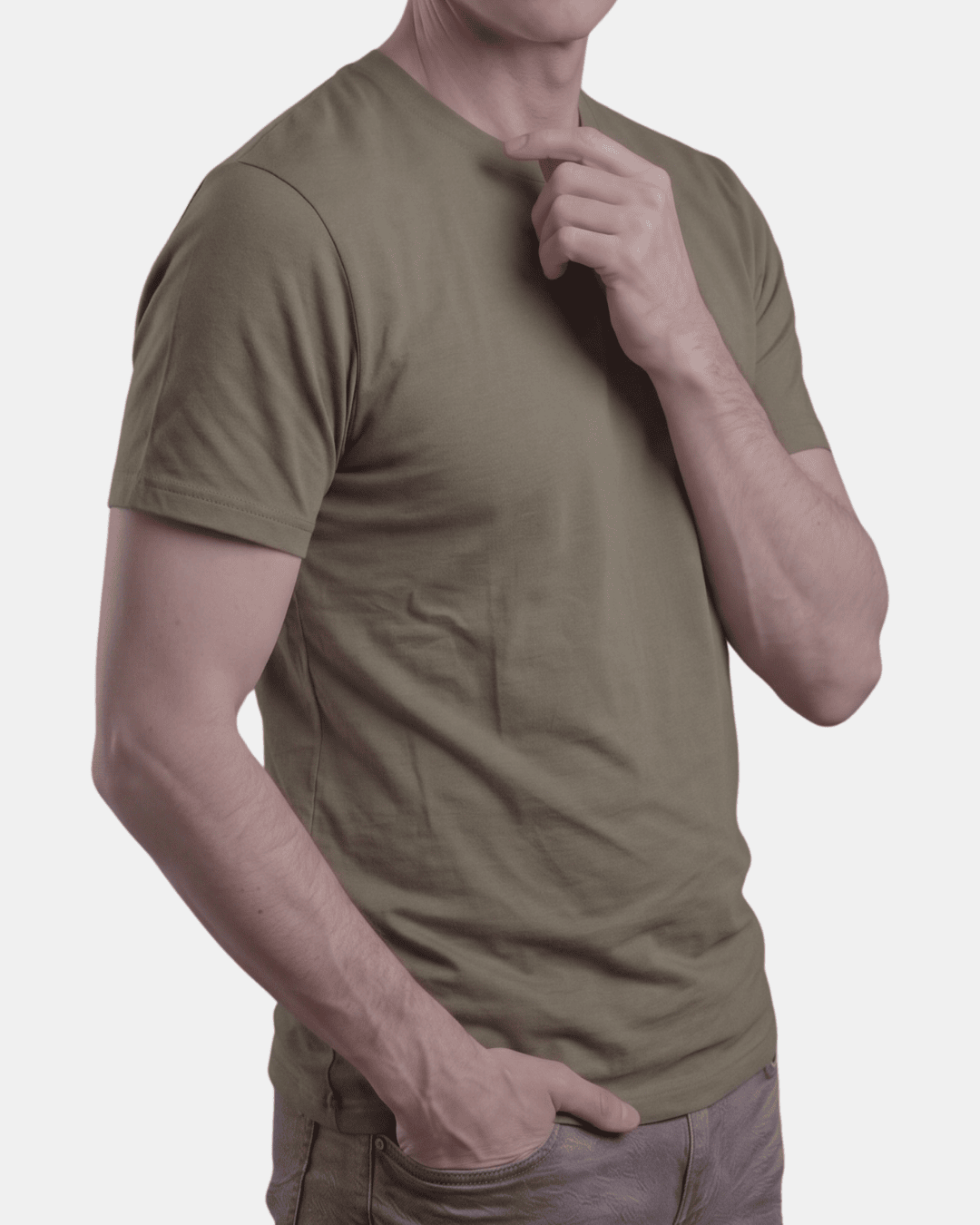 Camiseta verde oliva de hombre personalizada Fruit of the Loom en algodón de manga corta.