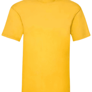 Camiseta unisex color amarillo girasol personalizada de algodón Fruit of the Loom Valueweight.