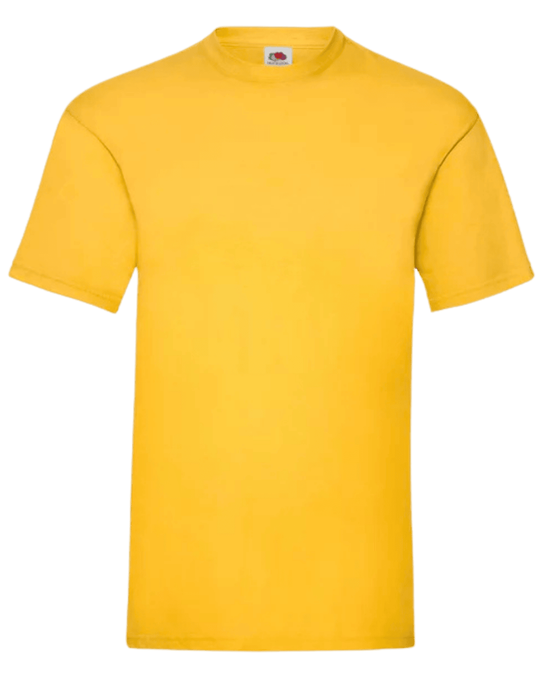 Camiseta unisex color amarillo girasol personalizada de algodón Fruit of the Loom Valueweight.