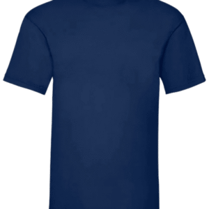 Camiseta unisex azul marino personalizada de algodón Fruit of the Loom Valueweight.