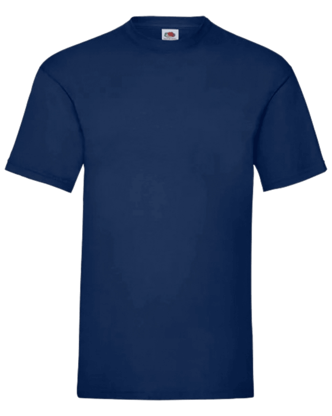 Camiseta unisex azul marino personalizada de algodón Fruit of the Loom Valueweight.