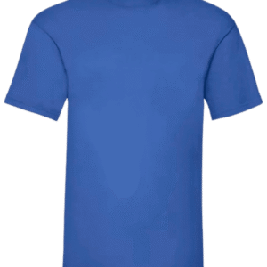 Camiseta unisex azul royal o azul brillante personalizada de algodón Fruit of the Loom Valueweight.