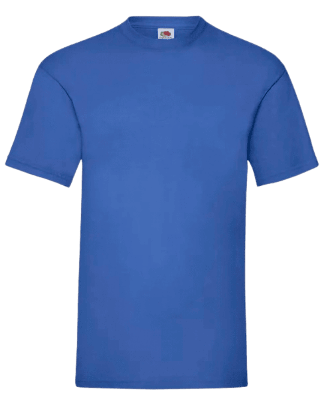 Camiseta unisex azul royal o azul brillante personalizada de algodón Fruit of the Loom Valueweight.