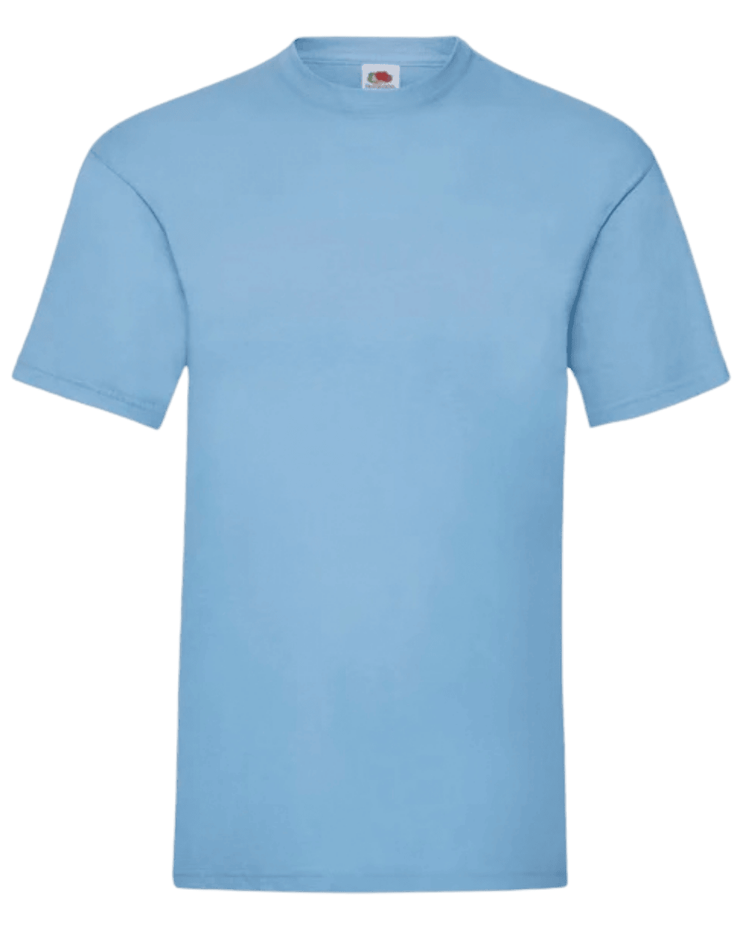 Camiseta unisex celeste azul cielo personalizada de algodón Fruit of the Loom Valueweight.