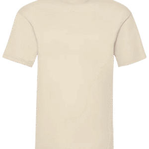 Camiseta unisex color crema o beige personalizada de algodón Fruit of the Loom Valueweight.