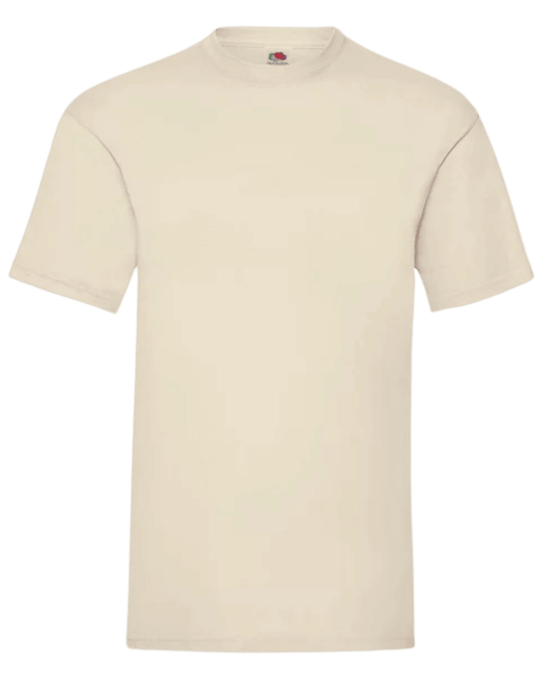 Camiseta unisex color crema o beige personalizada de algodón Fruit of the Loom Valueweight.
