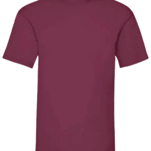 Camiseta unisex color vino granate personalizada de algodón Fruit of the Loom Valueweight.