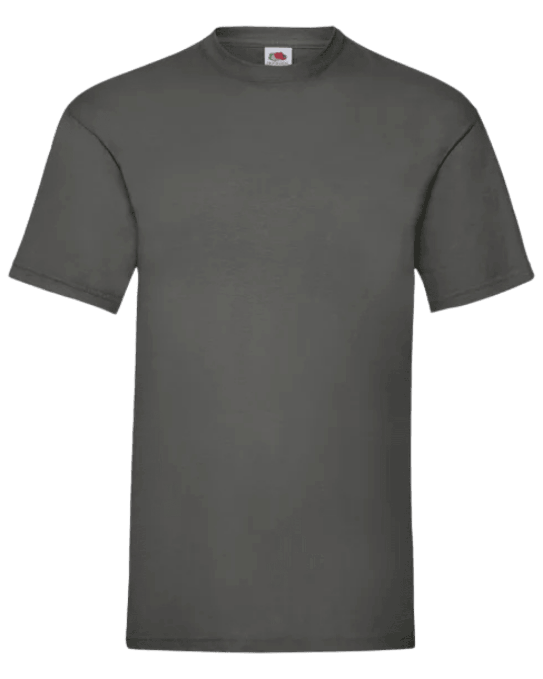 Camiseta unisex color gris grafito personalizada de algodón Fruit of the Loom Valueweight.