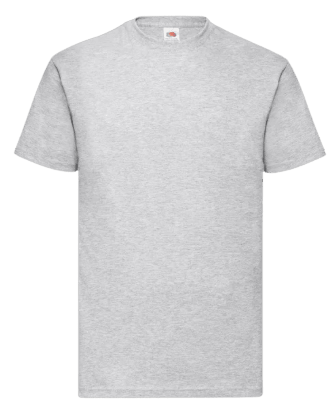 Camiseta unisex gris jaspeado personalizada de algodón Fruit of the Loom Valueweight.