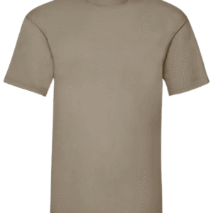 Camiseta unisex marrón caqui personalizada de algodón Fruit of the Loom Valueweight.