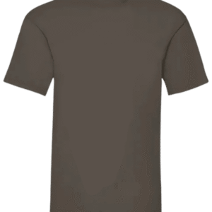 Camiseta unisex marrón chocolate personalizada de algodón Fruit of the Loom Valueweight.