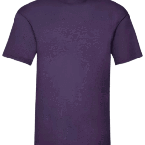 Camiseta unisex morada personalizada de algodón Fruit of the Loom Valueweight.