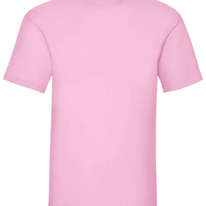 Camiseta unisex rosa claro personalizada de algodón Fruit of the Loom Valueweight.