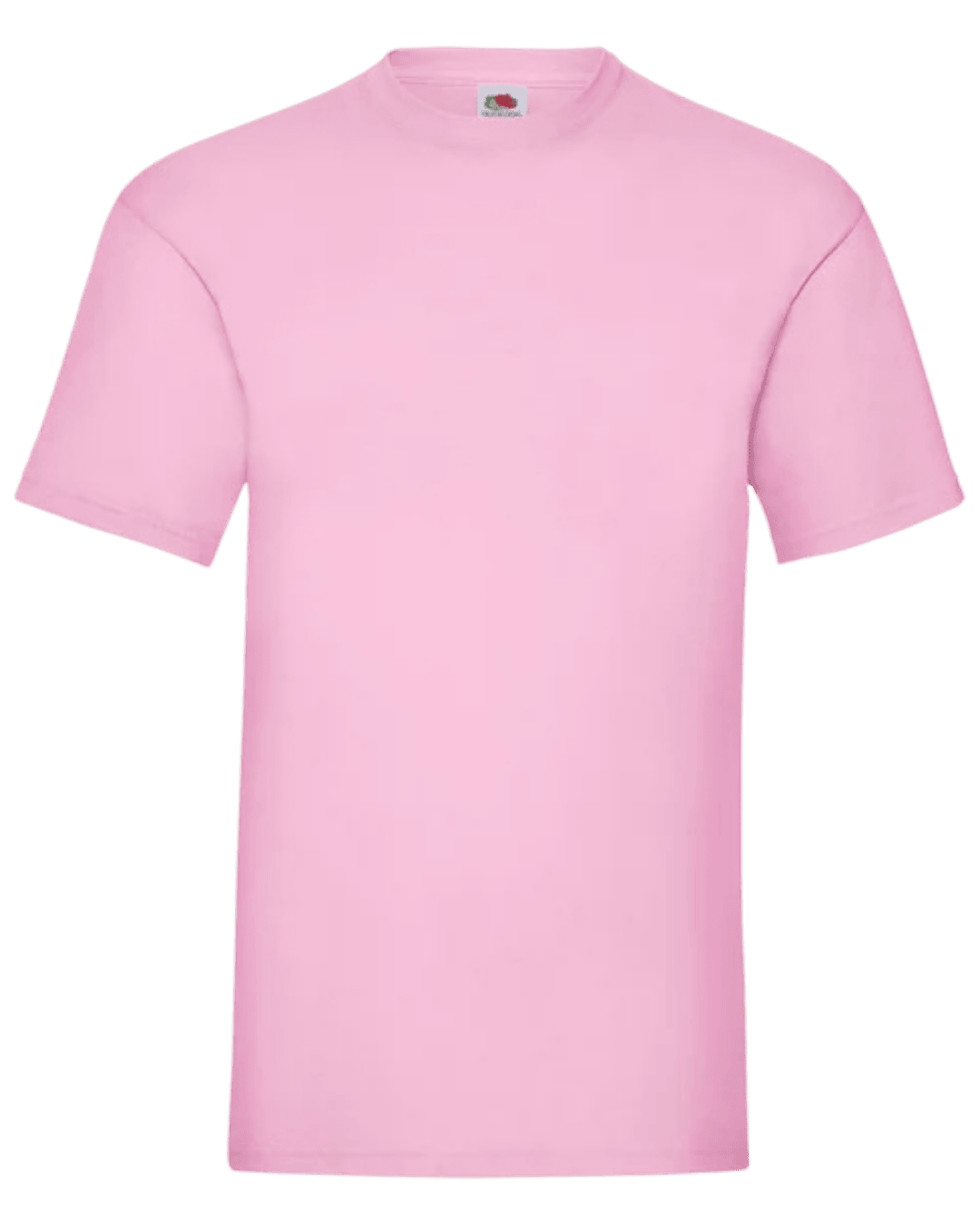 Camiseta unisex rosa claro personalizada de algodón Fruit of the Loom Valueweight.