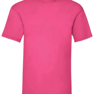 Camiseta unisex rosa fucsia personalizada de algodón Fruit of the Loom Valueweight.