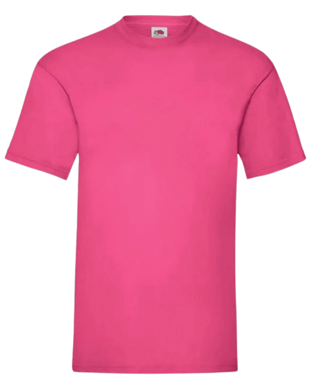 Camiseta unisex rosa fucsia personalizada de algodón Fruit of the Loom Valueweight.