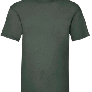 Camiseta unisex verde botella personalizada de algodón Fruit of the Loom Valueweight.