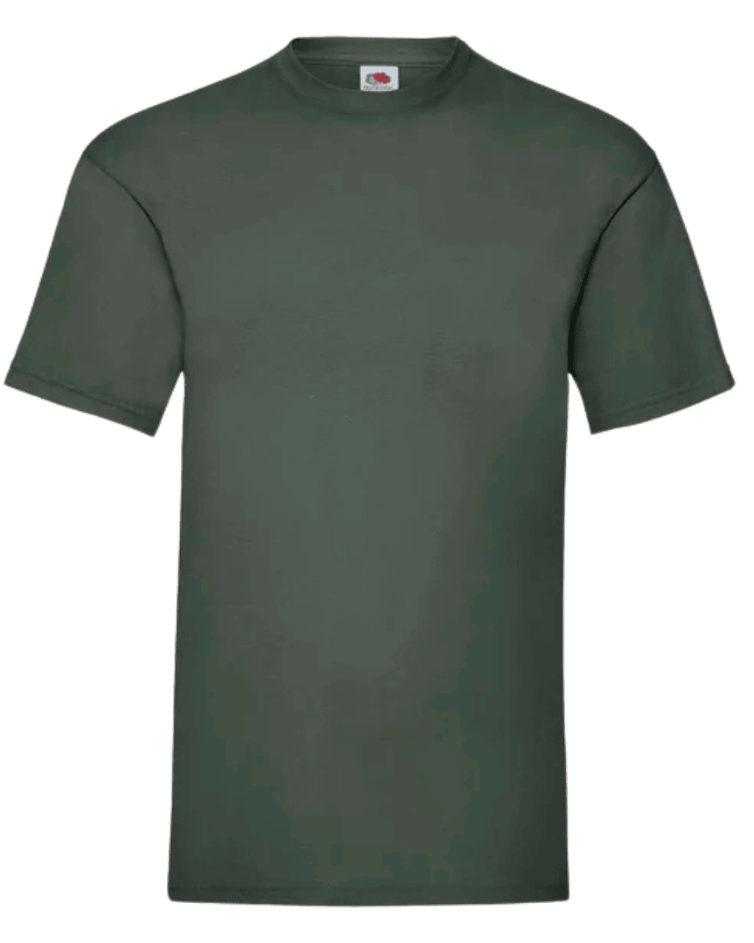 Camiseta unisex verde botella personalizada de algodón Fruit of the Loom Valueweight.