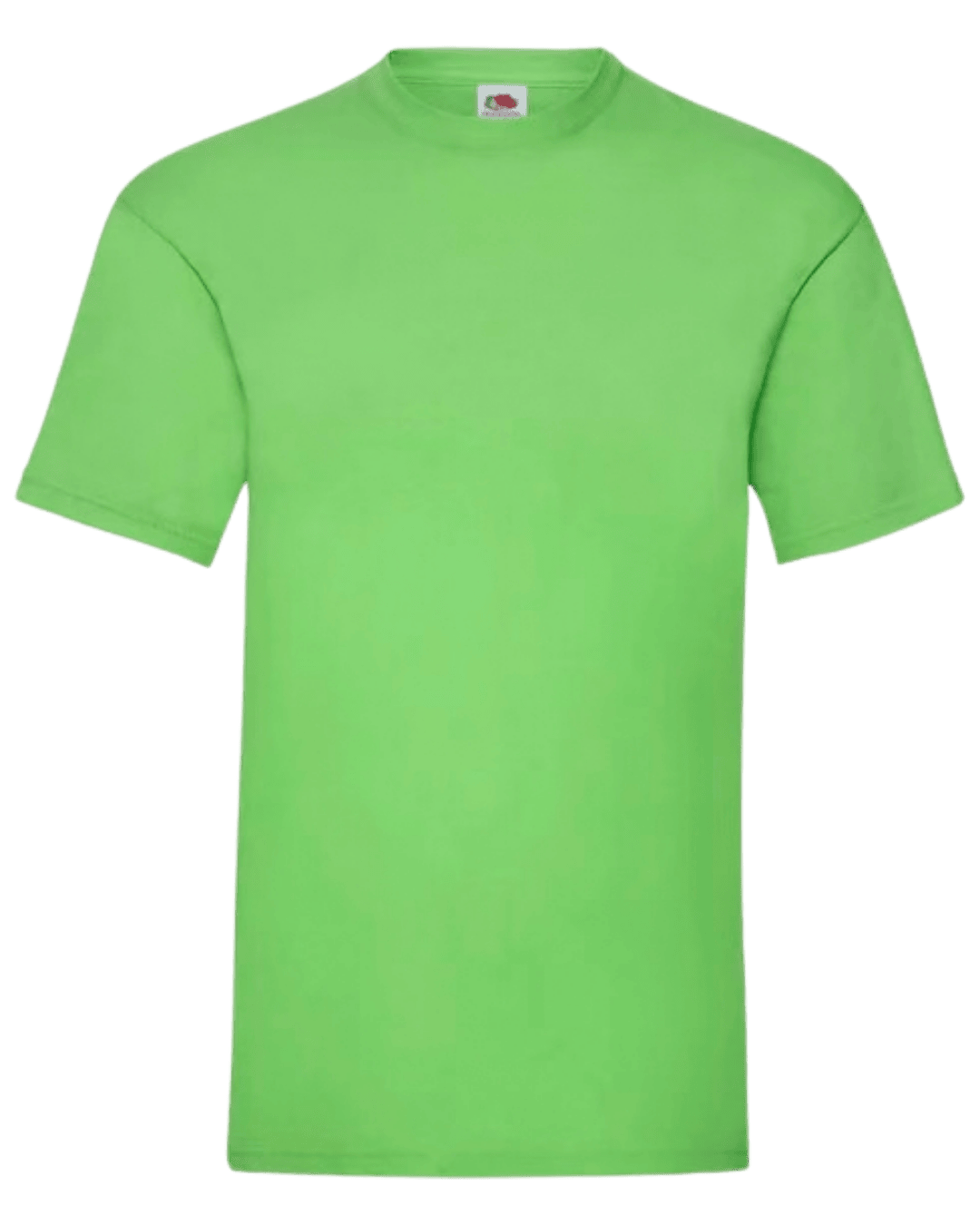 Camiseta unisex verde lima personalizada de algodón Fruit of the Loom Valueweight.