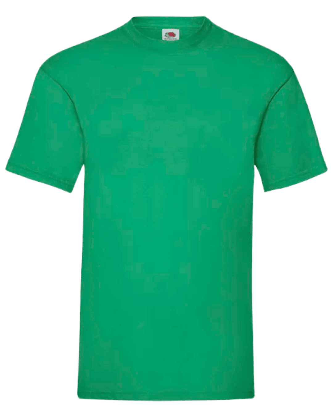 Camiseta unisex verde personalizada de algodón Fruit of the Loom Valueweight.
