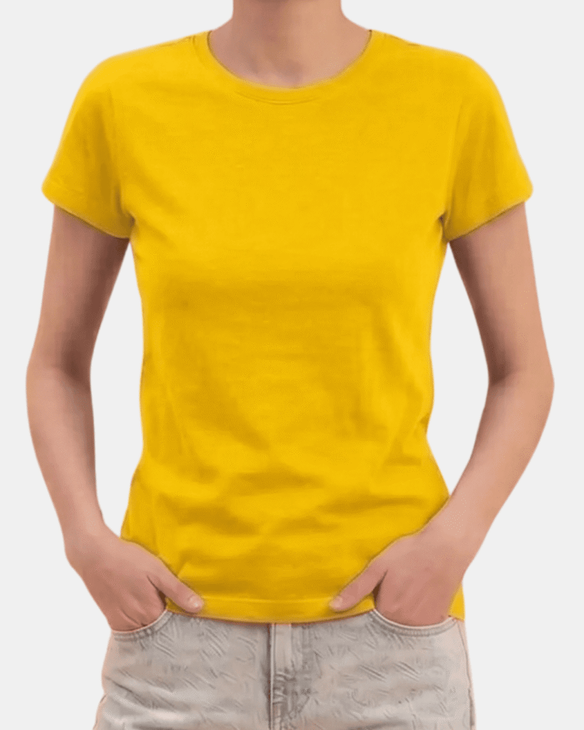 Camiseta para despedida de soltera entallada Lady-Fit amarilla Fruit of the Loom.