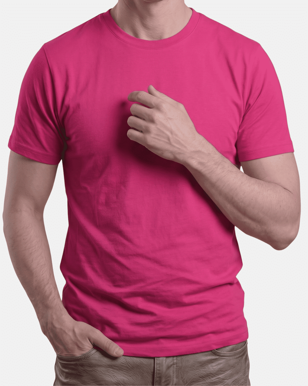 Camisetas personalizadas en Madrid modelo recto unisex en color fucsia Fruit of the Loom